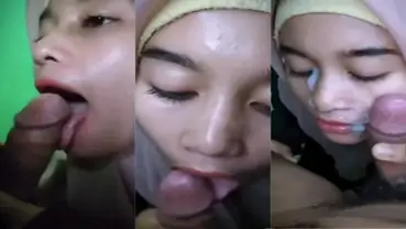 Hijab IGO Sepong Gila, Kontol Gede Croot Banyak di Muka Cantik Berjilbab poster